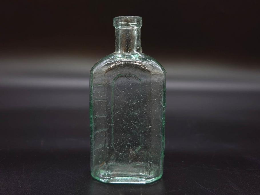 大正～昭和初期　気泡が味わい深いボトル瓶5点セット(ガラスビン、ガラス瓶、硝子、薬瓶、花瓶、花入、花器)(R-076943)