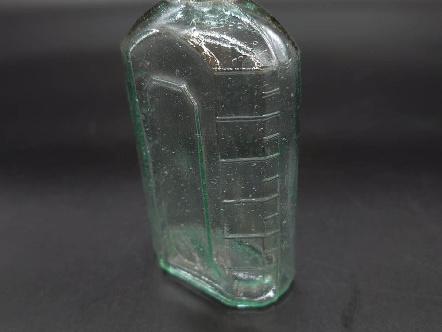 大正～昭和初期　気泡が味わい深いボトル瓶5点セット(ガラスビン、ガラス瓶、硝子、薬瓶、花瓶、花入、花器)(R-076943)