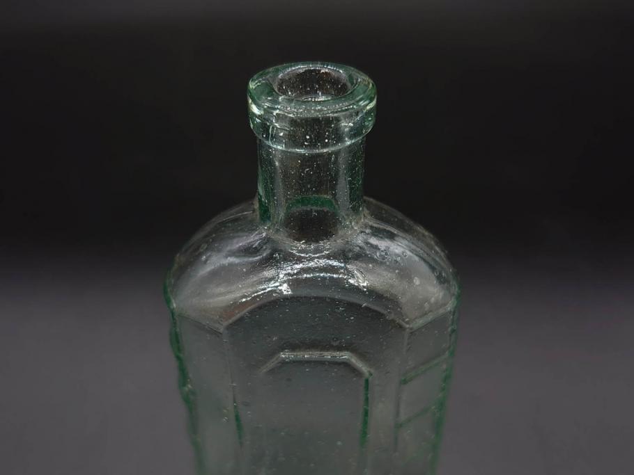 大正～昭和初期　気泡が味わい深いボトル瓶5点セット(ガラスビン、ガラス瓶、硝子、薬瓶、花瓶、花入、花器)(R-076943)