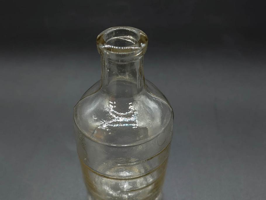大正～昭和初期　気泡が味わい深いボトル瓶5点セット(ガラスビン、ガラス瓶、硝子、薬瓶、花瓶、花入、花器)(R-076943)