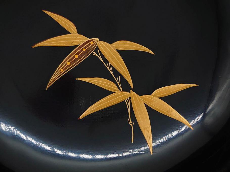 明治～大正期　輪島塗　蒔絵　木製　松竹梅　雅なお椀5客セット(金彩、松の実、花、吸物椀、木製、漆器、漆芸、金彩、和食器、蓋付き)(R-080765)