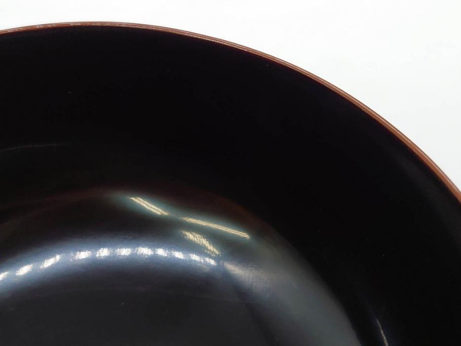 明治～大正期　輪島塗　蒔絵　木製　松竹梅　雅なお椀5客セット(金彩、松の実、花、吸物椀、木製、漆器、漆芸、金彩、和食器、蓋付き)(R-080765)