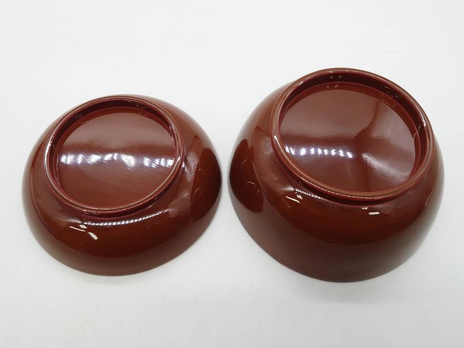 明治～大正期　輪島塗　蒔絵　木製　松竹梅　雅なお椀5客セット(金彩、松の実、花、吸物椀、木製、漆器、漆芸、金彩、和食器、蓋付き)(R-080765)