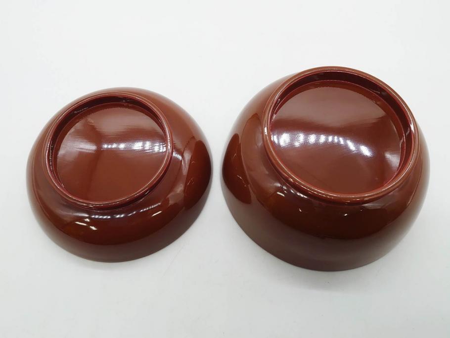 明治～大正期　輪島塗　蒔絵　木製　松竹梅　雅なお椀5客セット(金彩、松の実、花、吸物椀、木製、漆器、漆芸、金彩、和食器、蓋付き)(R-080765)