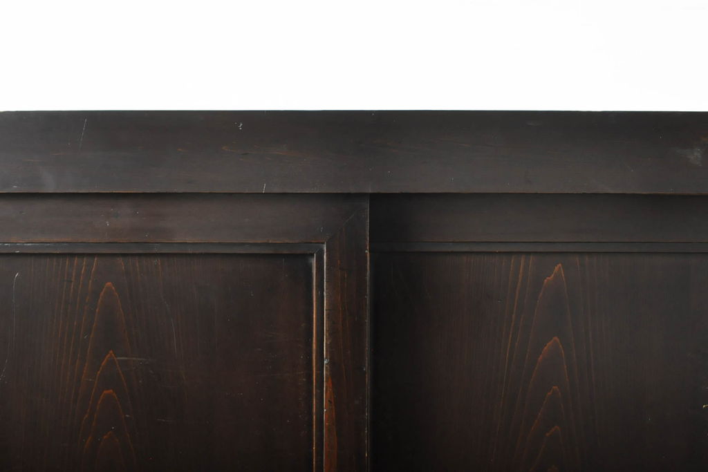 和製アンティーク　檜(ヒノキ)材　経年により深みを増した木色が趣のあるテレビ台・上段(ローボード、キャビネット、戸棚、収納棚)(R-060846)