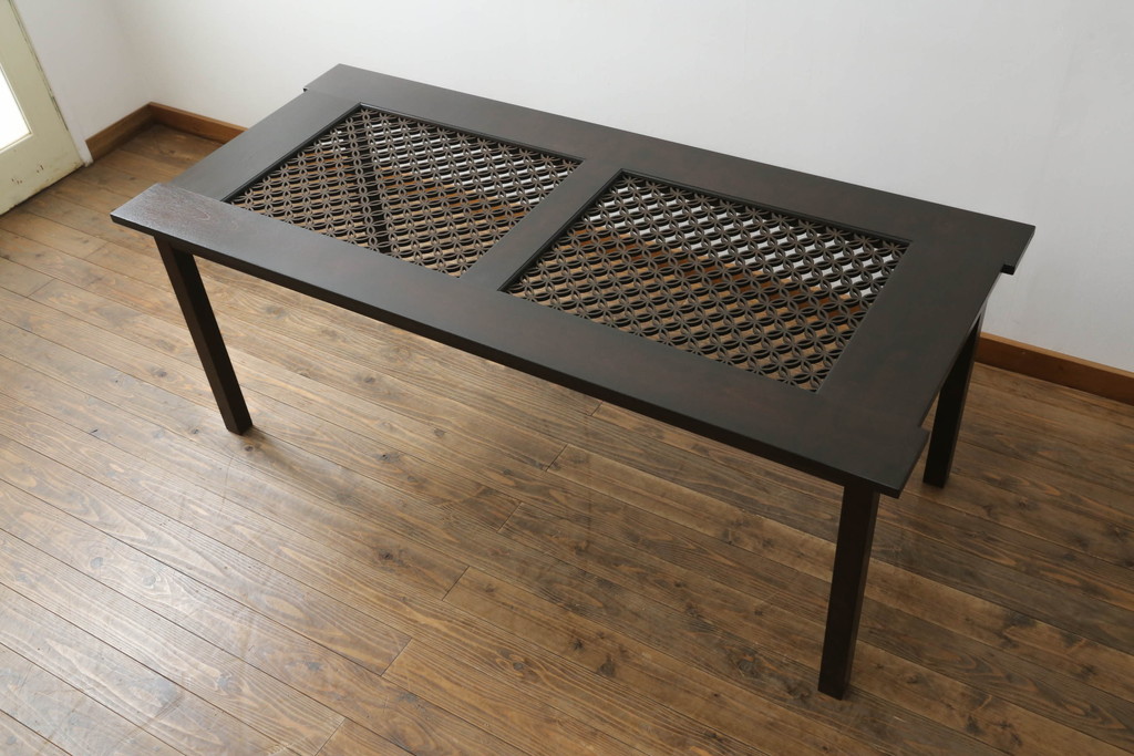 【オーダー家具実例】当店のオリジナル家具を参考に、ダイニングテーブルを新規製作しました。(4人掛け、6人掛け、センターテーブル、組子家具、作業台)