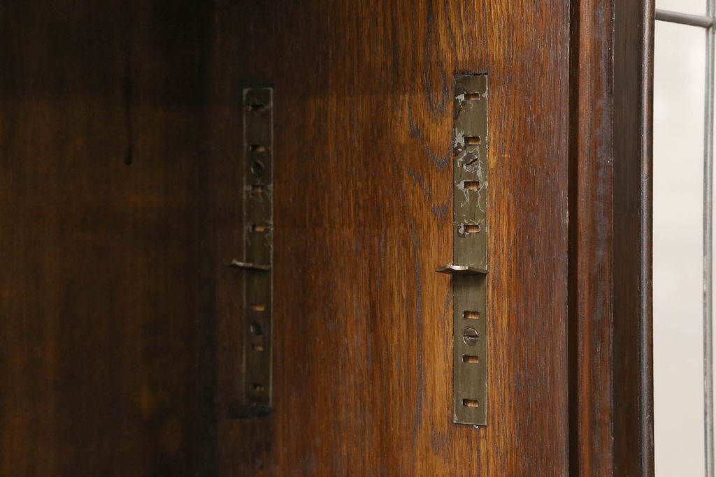 イギリスアンティーク　オーク材　Minty Oxford(ミンティ オックスフォード)社製　ステンドグラスがアクセントのスタッキングブックケース(本箱、書棚、戸棚、収納棚、キャビネット)(R-058187)