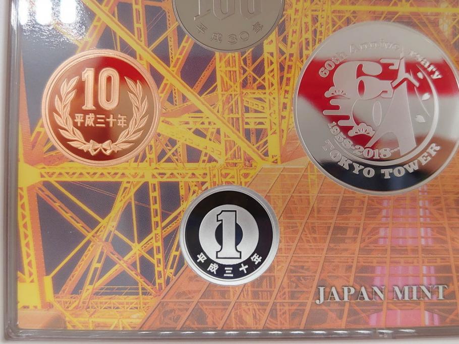 東京タワー開業60周年　造幣局　2018プルーフ貨幣セット(記念硬貨、60th Anniversary of Tokyo Tower、2018 Proof Coin Set、平成30年)(R-074815)