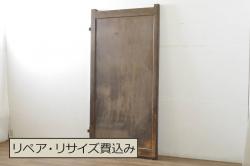 アンティーク建具　特大!!　総欅(ケヤキ)材　一枚板　経年の古い木の質感が魅力の門扉1枚(蔵戸、玄関戸、玄関ドア、木製扉)(R-080332)