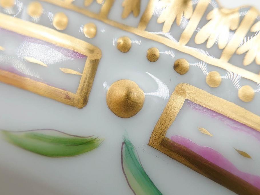 デンマーク　ROYAL COPENHAGEN(ロイヤルコペンハーゲン)　フローラダニカ　ピンクの花のデザインが可愛らしいオーバルプレート(金彩、フラワー、ディッシュ、中皿、洋食器、北欧)(R-080997)　