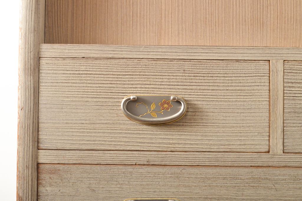 中古　国産　職人手作り　細部までこだわって作られた高級総桐箪笥(胴厚・四方丸)(桐たんす、整理タンス、衣装箪笥、バラ売り可能)(R-057093)