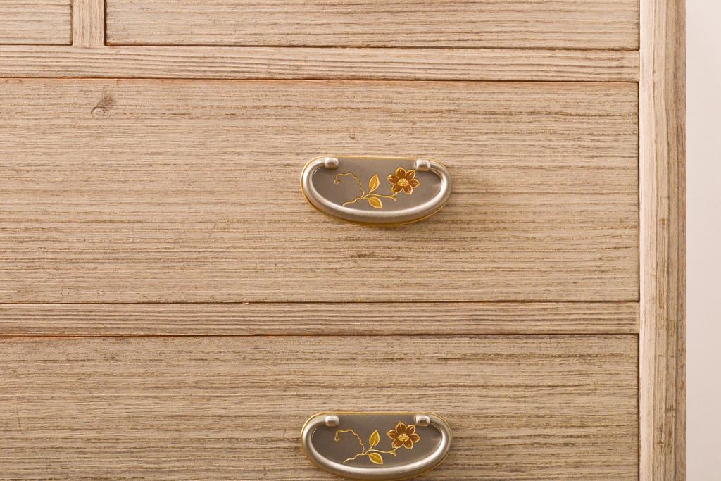 中古　国産　職人手作り　細部までこだわって作られた高級総桐箪笥(胴厚・四方丸)(桐たんす、整理タンス、衣装箪笥、バラ売り可能)(R-057093)