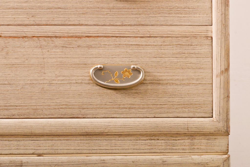 中古　国産　職人手作り　細部までこだわって作られた高級総桐箪笥(胴厚・四方丸)(桐たんす、整理タンス、衣装箪笥、バラ売り可能)(R-057093)