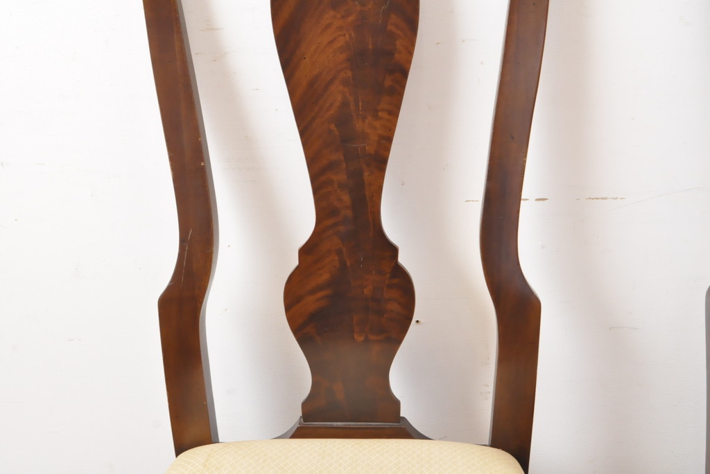 中古　DREXEL HERITAGE(ドレクセルヘリテイジ)　VINTAGE CHERRY(ビンテージチェリー)シリーズの猫脚付きチェア2脚セット(ダイニングチェア、椅子、イス)(R-056560)