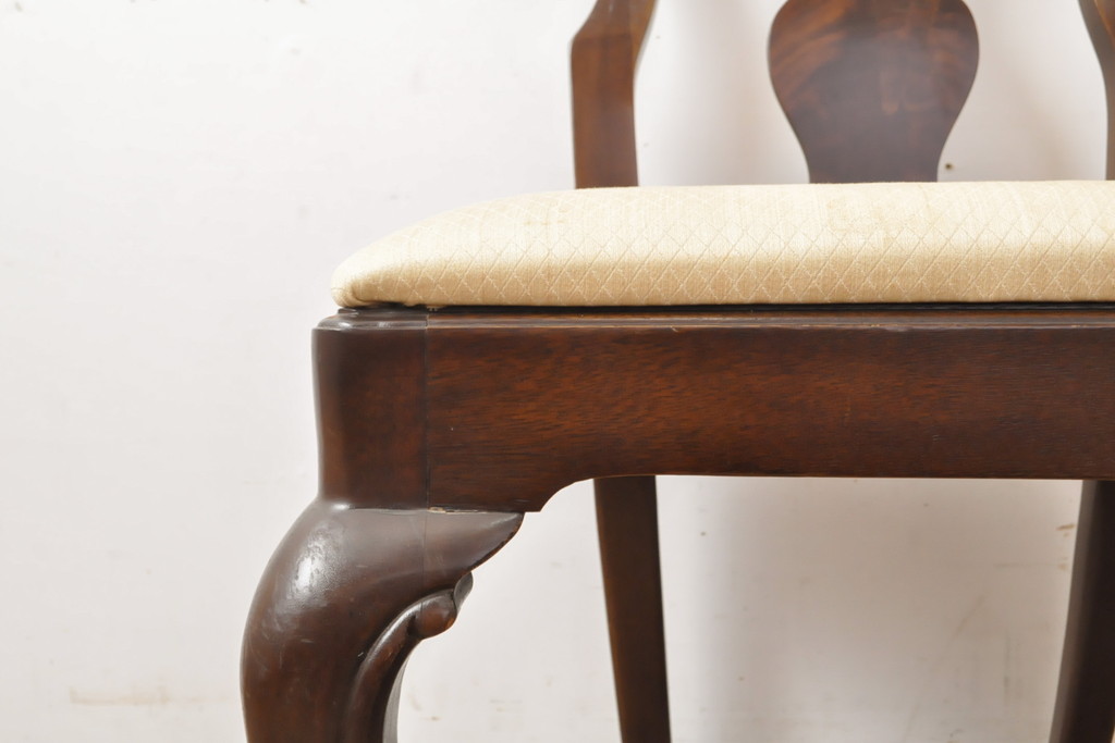 中古　DREXEL HERITAGE(ドレクセルヘリテイジ)　VINTAGE CHERRY(ビンテージチェリー)シリーズの猫脚付きチェア2脚セット(ダイニングチェア、椅子、イス)(R-056560)