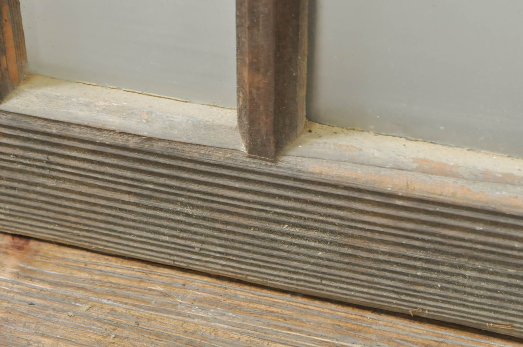 アンティーク建具　レトロな空間作りにおすすめなガラス窓2枚セット(引き戸、ガラス戸)(R-081310)