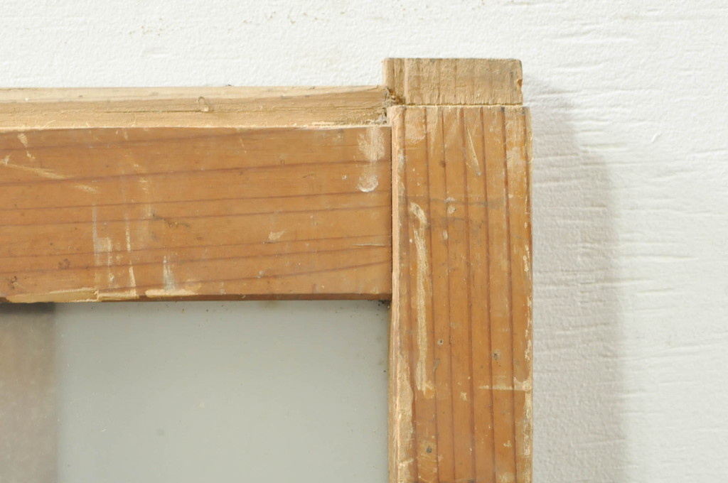 アンティーク建具　レトロな空間作りにおすすめなガラス窓2枚セット(引き戸、ガラス戸)(R-081310)