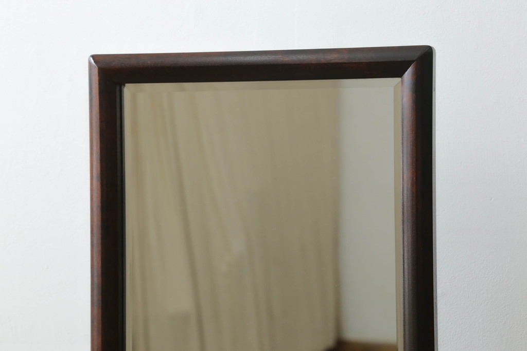中古　松本民芸家具　透かし彫りが上品なB型姿見(鏡、ミラー)(定価約10万円)(R-069499)