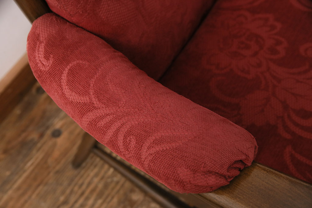 ヴィンテージ家具　ERCOL(アーコール)　エバーグリーン　エレガントな雰囲気漂う1人掛けイージーチェア(ラウンジチェア、アームチェア、椅子、ソファ、ビンテージ)(R-051665)