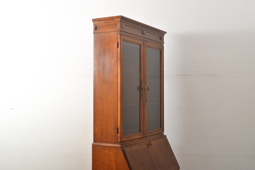 中古　美品　DREXEL HERITAGE(ドレクセルヘリテイジ)　意外とレア!　マホガニー材製ビューローブックケース(デスク、机、本棚、本箱、収納棚、在宅用、在宅ワーク)(R-056908)