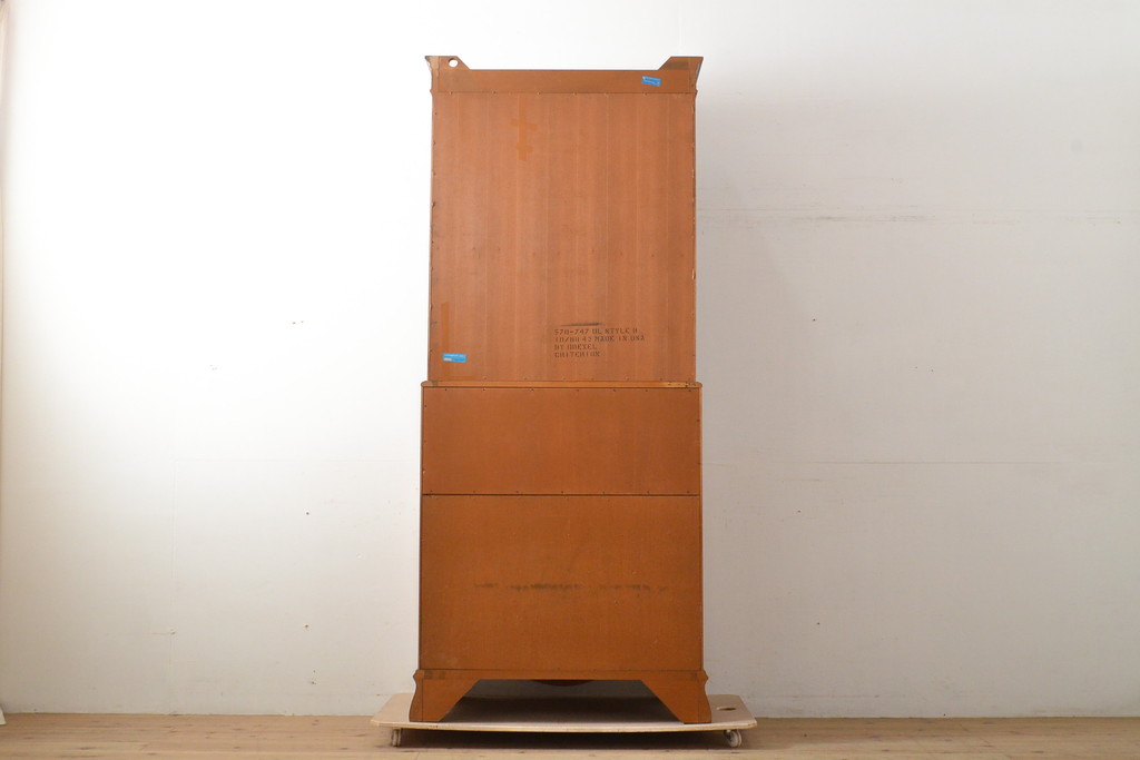 中古　美品　DREXEL HERITAGE(ドレクセルヘリテイジ)　意外とレア!　マホガニー材製ビューローブックケース(デスク、机、本棚、本箱、収納棚、在宅用、在宅ワーク)(R-056908)