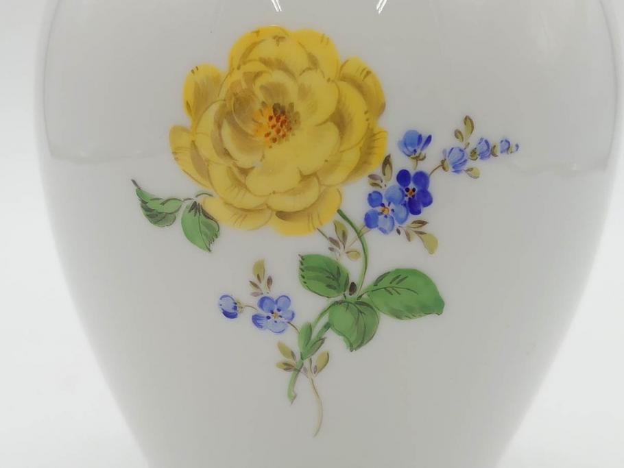 ドイツ　マイセン　Meissen　ベーシックフラワー　五つ花　蓋付　約22cm　鮮やかな花達が空間に華やぎをもたらすフラワーベース(花瓶、花入れ、飾り壺、壷、花器)(R-074978)