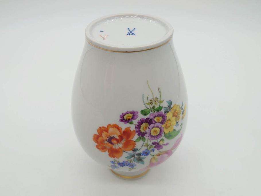 ドイツ　マイセン　Meissen　ベーシックフラワー　五つ花　蓋付　約22cm　鮮やかな花達が空間に華やぎをもたらすフラワーベース(花瓶、花入れ、飾り壺、壷、花器)(R-074978)