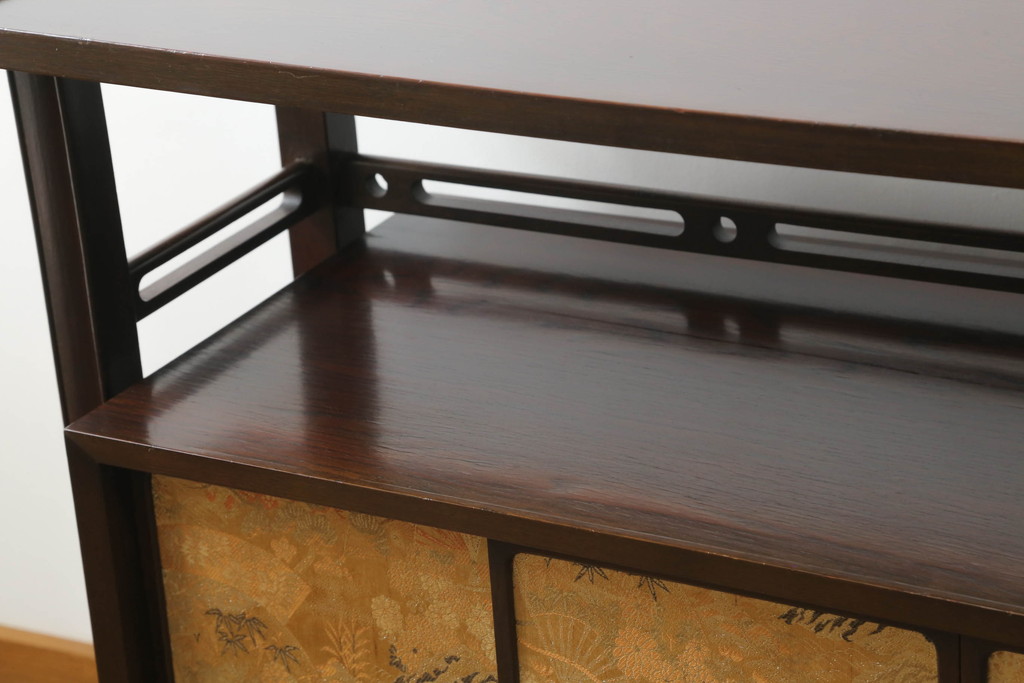 和製ビンテージ　和モダンなデザインが上質な雰囲気を醸し出す飾り棚(茶棚、収納棚、ヴィンテージ)(R-052270)
