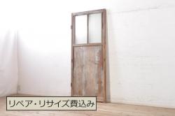 アンティーク建具　和モダンな空間づくりにおすすめの荒格子戸1枚(引き戸、格子戸)(R-060931)