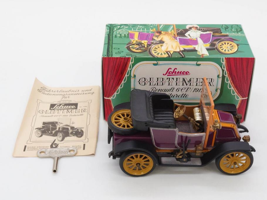 Schuco(シュコー)　OLD TIMER　Ford COUPET 1917 Renault 6cv/1911(1227、1230、1229、1228、ゼンマイ)　Mercedes SIMPLEX 32PS/1902 Opel DOKTORWAGEN 4/8PS 1909 おもちゃ6点セット(フォード、ルノー、メルセデス、オペル、オールドタイマー、玩具、車、外箱付き)(R-080763)