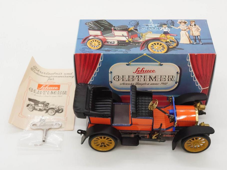 Schuco(シュコー)　OLD TIMER　Ford COUPET 1917 Renault 6cv/1911(1227、1230、1229、1228、ゼンマイ)　Mercedes SIMPLEX 32PS/1902 Opel DOKTORWAGEN 4/8PS 1909 おもちゃ6点セット(フォード、ルノー、メルセデス、オペル、オールドタイマー、玩具、車、外箱付き)(R-080763)