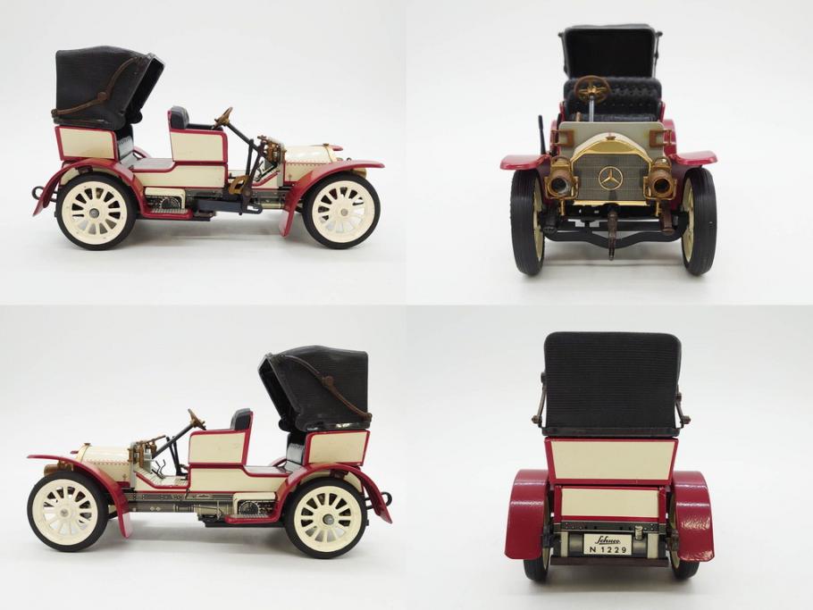 Schuco(シュコー)　OLD TIMER　Ford COUPET 1917 Renault 6cv/1911(1227、1230、1229、1228、ゼンマイ)　Mercedes SIMPLEX 32PS/1902 Opel DOKTORWAGEN 4/8PS 1909 おもちゃ6点セット(フォード、ルノー、メルセデス、オペル、オールドタイマー、玩具、車、外箱付き)(R-080763)