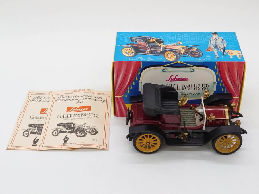 Schuco(シュコー)　OLD TIMER　Ford COUPET 1917 Renault 6cv/1911(1227、1230、1229、1228、ゼンマイ)　Mercedes SIMPLEX 32PS/1902 Opel DOKTORWAGEN 4/8PS 1909 おもちゃ6点セット(フォード、ルノー、メルセデス、オペル、オールドタイマー、玩具、車、外箱付き)(R-080763)