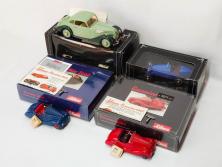 Schuco(シュコー)　Akustico 2002/Examico 4001(4011)/BMW 327 coupe 1/18/Studio IV Bugatti　おもちゃ4点セット(Edition、Classic、ブガッティ、クーペ、エグザミコ、ゼンマイ、ブリキ、玩具、車、外箱付き)(R-080764)