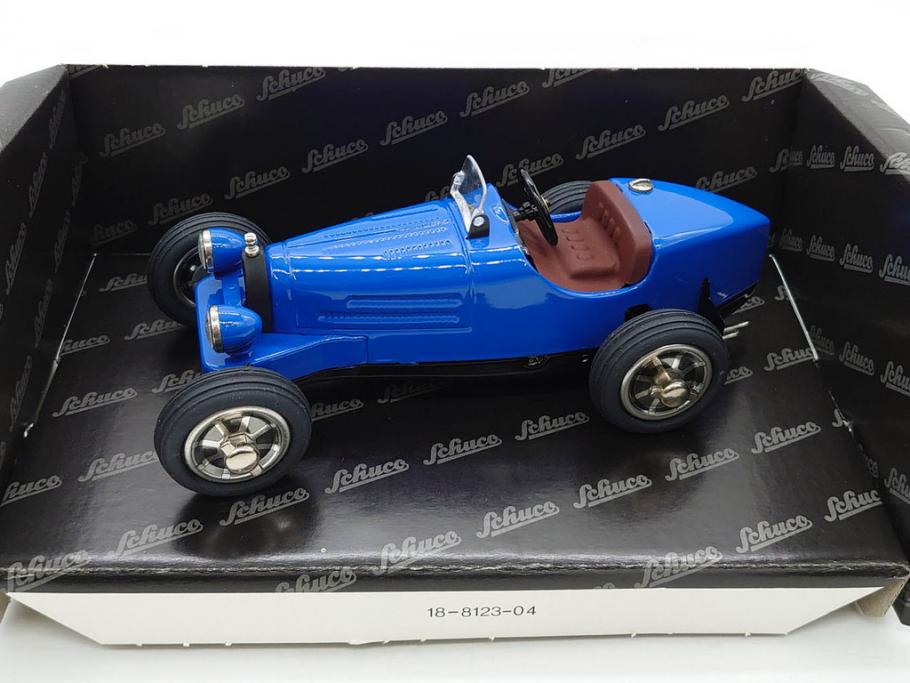 Schuco(シュコー)　Akustico 2002/Examico 4001(4011)/BMW 327 coupe 1/18/Studio IV Bugatti　おもちゃ4点セット(Edition、Classic、ブガッティ、クーペ、エグザミコ、ゼンマイ、ブリキ、玩具、車、外箱付き)(R-080764)
