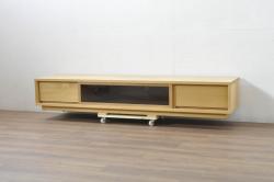 中古　ブランド家具　アクタス取り扱い　特注モデル　オーク材　シンプルなデザインが取り入れやすいテレビ台(リビングボード、テレビボード、収納棚、引き出し)(定価約25万円)(R-080310)