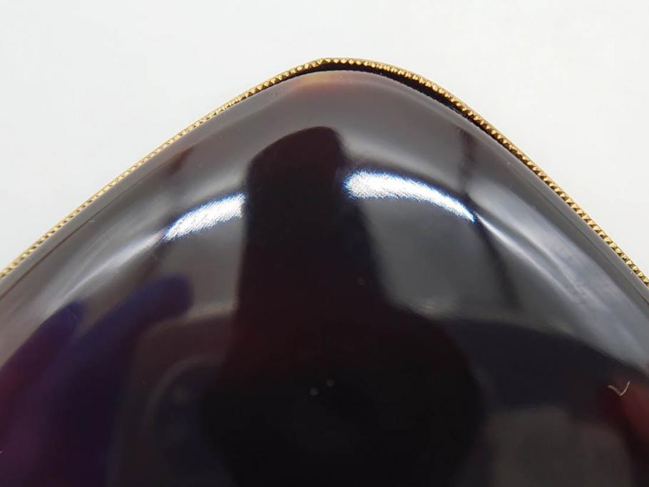 アンティーク　時代物　べっ甲(鼈甲)　美しい艶が魅力の帯留4点セット(魚、鯉、花、帯留め、着物道具、和装小物、アクセサリー、共箱付き)(R-081007)