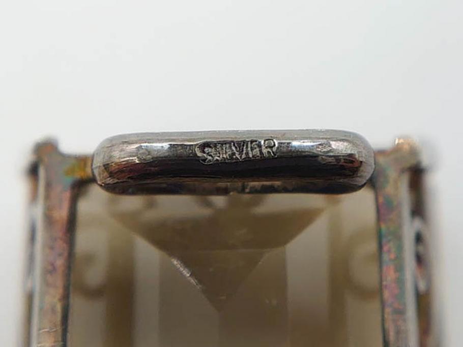 クオーツ　アメジスト　SILVER(シルバー)　キラリと輝く帯留6点セット(銀、帯留め、着物道具、和装小物、アクセサリー、紫水晶、石英)(R-081009)