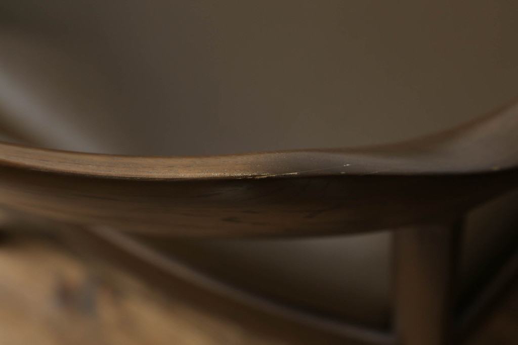 中古　美品　CONDE HOUSE(カンディハウス)　WING LUX(ウイングラックス)シリーズ　ナラ材　滑らかな曲線を描くデザインが魅力のアームチェア(定価4脚で約51万円)(ダイニングチェア、椅子、イス)(R-071066)