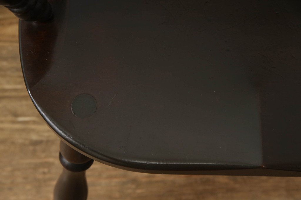 中古　松本民芸家具　#91型　落ち着きのある大人カフェ風インテリアが叶うキャプテンチェア(椅子、アームチェア、板座チェア、ダイニングチェア、イス)(R-066124)