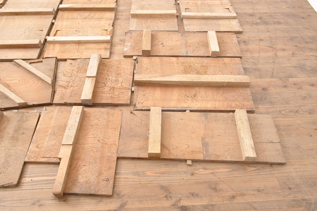 和製アンティーク 明治期 古材 DIYにおすすめ!床材として使われていた総ケヤキ材20枚セット(総欅材、総けやき材、材料、木材、板)(R-053169)  | ラフジュ工房