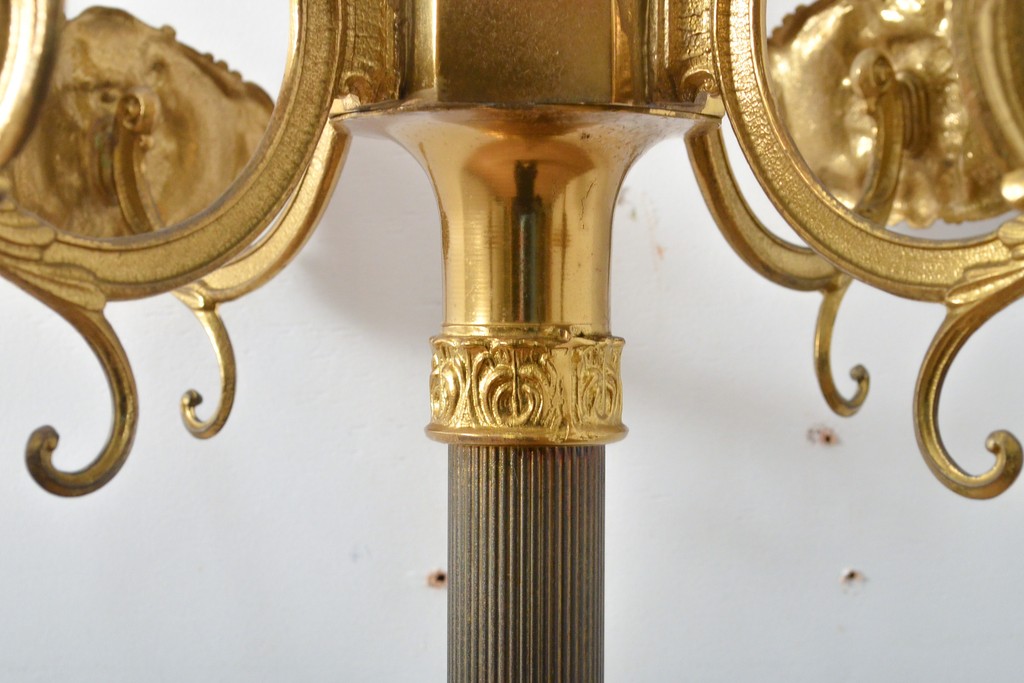 ビンテージ イタリア高級家具 ゴージャスなデザインの真鍮製ポールハンガー(コートハンガー、帽子掛け、店舗什器、ヴィンテージ)(R-056935
