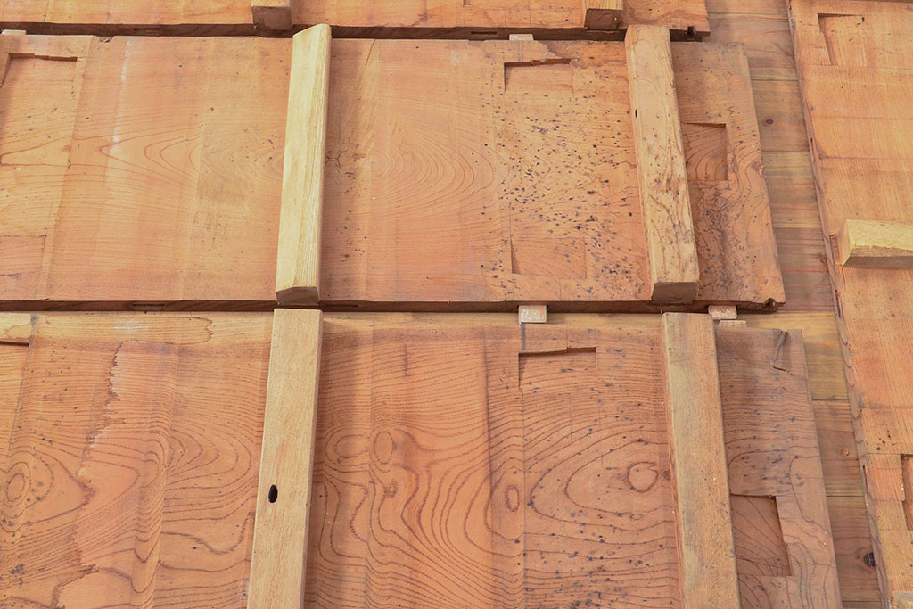 和製アンティーク 明治期 古材 DIYにおすすめ!床材として使われていた総ケヤキ材14枚セット(総欅材、総けやき材、材料、木材、板)(R-053256)  ラフジュ工房
