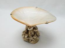 MAITLAND SMITH(メートランドスミス)　真鍮と貝のアクセサリートレイ(小物入れ、ブラス、BRASS、シェル、SHELLFISH、ディスプレイ)(R-062665)