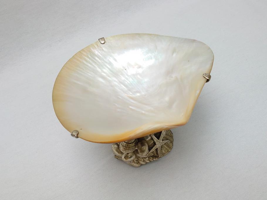 MAITLAND SMITH(メートランドスミス)　真鍮と貝のアクセサリートレイ(小物入れ、ブラス、BRASS、シェル、SHELLFISH、ディスプレイ)(R-062665)