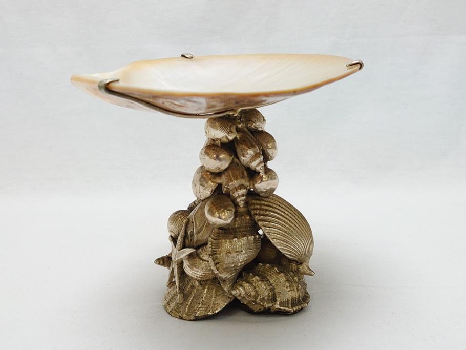 MAITLAND SMITH(メートランドスミス)　真鍮と貝のアクセサリートレイ(小物入れ、ブラス、BRASS、シェル、SHELLFISH、ディスプレイ)(R-062665)