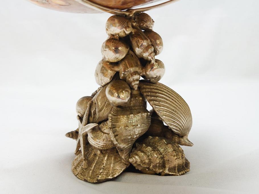 MAITLAND SMITH(メートランドスミス)　真鍮と貝のアクセサリートレイ(小物入れ、ブラス、BRASS、シェル、SHELLFISH、ディスプレイ)(R-062665)