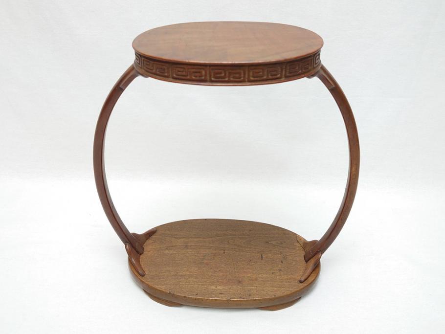 時代物　唐木　花台(飾り台、ディスプレイ、中国?)(R-062666)