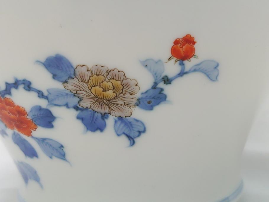 酒井田柿右衛門　花鳥文　孔雀　牡丹　花瓶(花器、花入れ、フラワーベース)(R-062689)