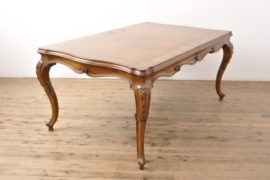 中古 美品 アメリカ KARGES FURNITURE(カーゲス・ファニチャ) 優雅な曲線のデザインが美しいダイニングテーブル